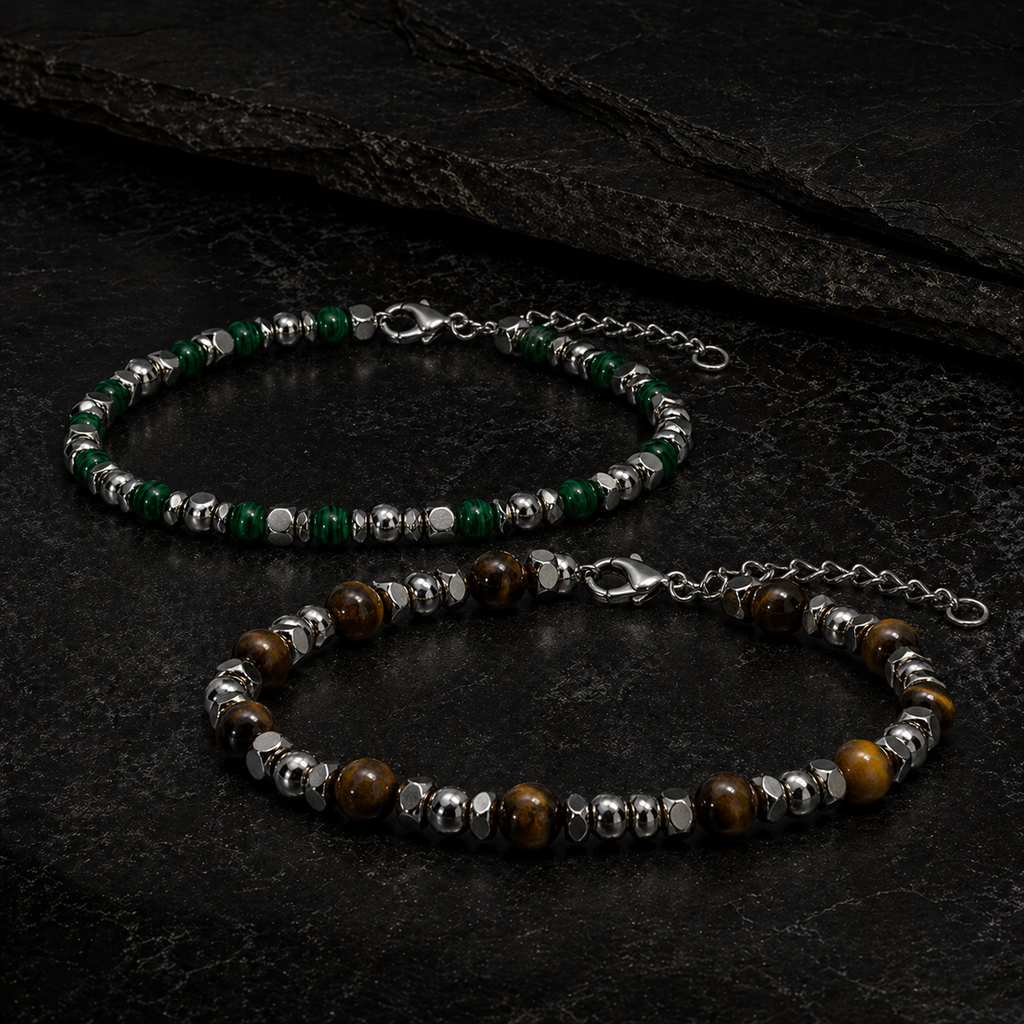 Iron Wing Stones Pack – Ojo de Tigre & Malaquita