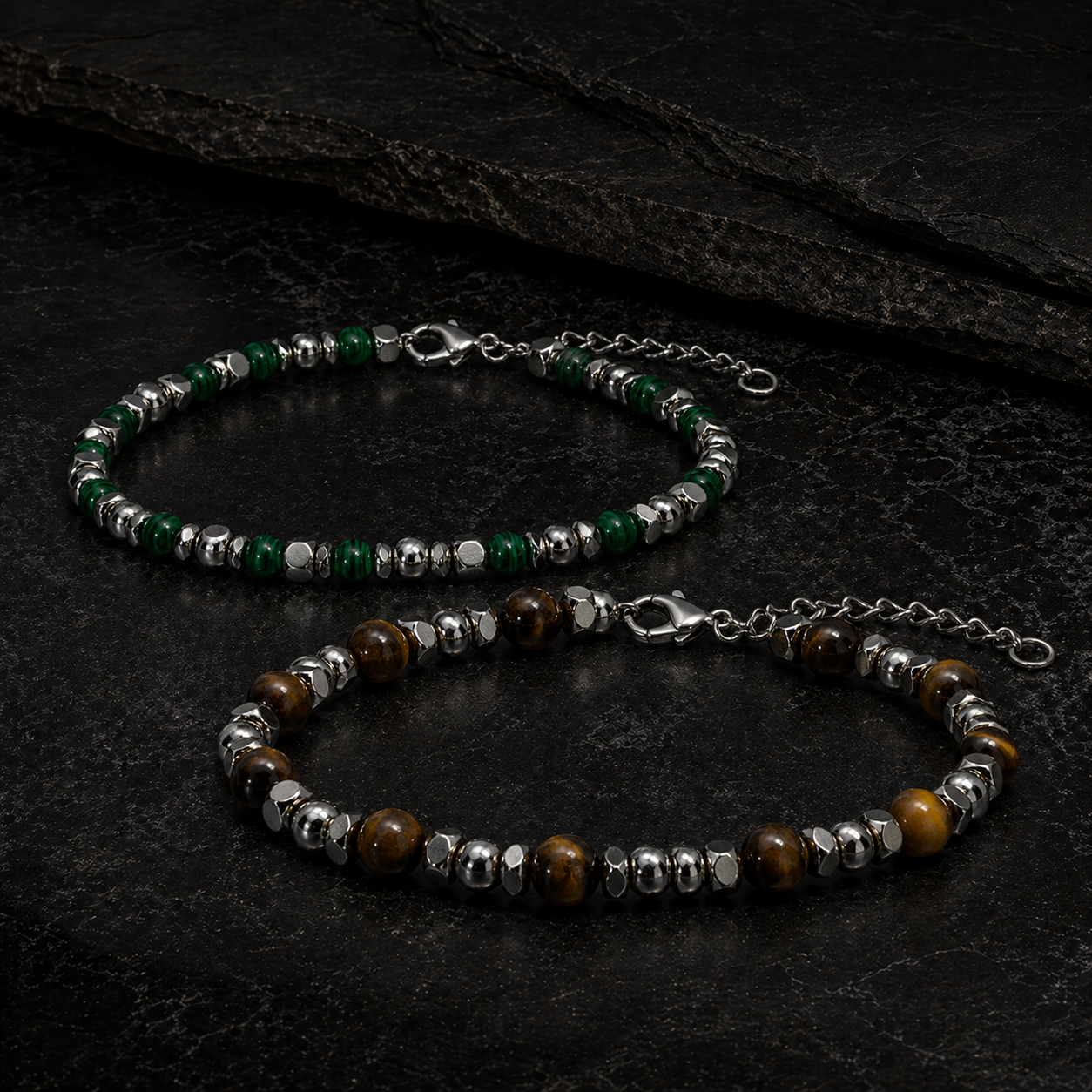 Iron Wing Stones Pack – Ojo de Tigre & Malaquita